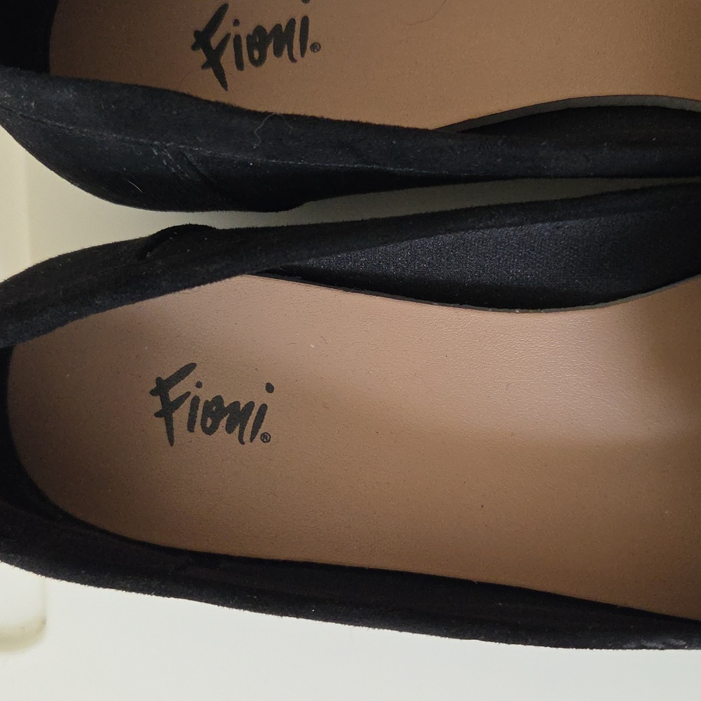 Fioni Ballet Flats Black Suede Leather Slip On Comfort Tassels Womens Size 6.5 - Picture 4 of 15